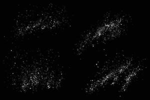 Realistic white falling snow winter snowflakes bokeh light effect background set vector