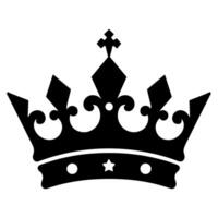 Silhouette Crown Symbol Design Elegant Royal Icon vector