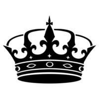 Elegant Black Crown Outline Royal Design Element Icon vector