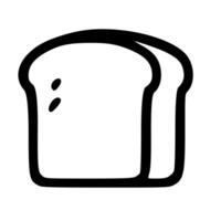 Outline Hand Drawn Sliced Bread Food Icon Design Element vector