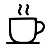 Simple Outline Handdrawn Coffee Mug Shape Icon for Beverage Menu Design vector