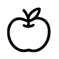 Simple Outline Hand Drawn Apple Shape Icon Illustration on White Background vector