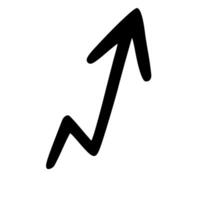 Simple Sketchy Arrow Directional Pointer Upward Movement Symbol Icon vector