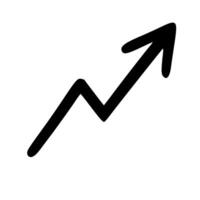 Hand Drawn Upward Arrow Sign Icon with Zigzag Line Symbol, Communication Element vector