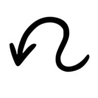 Hand Drawn Curved Arrow Icon Isolated on White Background Sign Element Design vector