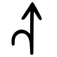 Simple Handdrawn Arrow and Curved Line Directional Icon Shape Symbol Illustration vector