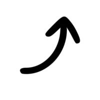 Handdrawn Black Arrow Pointing Upward Directional Symbol Icon Illustration vector