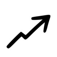 Simple Handdrawn Arrow Sign with Zigzag Line Pointing Upward Icon Illustration vector