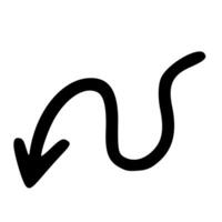 Simple Hand Drawn Arrow Design Curve Shape Icon Illustration vector