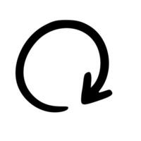 Hand Drawn Curved Arrow Circular Symbol Icon for Infographics and UI Design vector