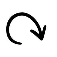 Outline Handdrawn Arrow Direction Sign Simple Shape Icon vector