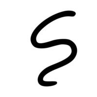 Simple Abstract Black Line Art Serif Graphic Illustration on White Background vector