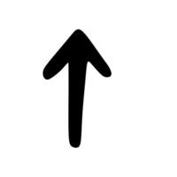 Simple Black Handdrawn Arrow Symbol Pointing Upwards Icon Shape Isolated on White Background vector