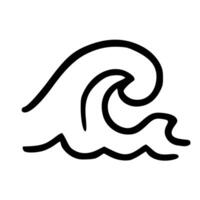 Simple Minimalist Line Drawing Wave with Crest Icon Illustration vector