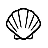 Minimalist Outline Seashell Marine Life Simple Elegant Seashell Icon Element vector