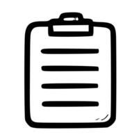 Simple Handdrawn Style Clipboard Document List Organizer Business Icon vector