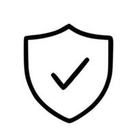Simple Outline Security Shield with Checkmark Icon for Protection System vector