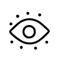 Minimalist Handdrawn Simple Eye with Eyelashes Shape Flat Icon vector