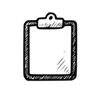 Simple Hand Drawn Sketch Style Clipboard Isolated Blank Paper Sheet vector