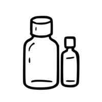 Simple Outline Two Bottle Illustration Minimalist Style for Beauty Container vector