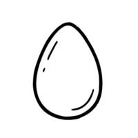 Simple Outline Handdrawn Single Egg Design Element Isolated on White Background vector