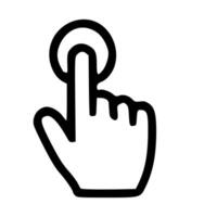 Simple Line Style Finger Tap Gesture Symbol User Interface Icon vector