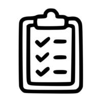Simple Handdrawn Clipboard Checklist with Check Mark and Dash for Task Management vector