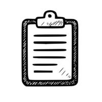 Handdrawn Outline Document Clipboard Task Management List Form Icon vector