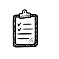 Handdrawn Sketchy Checklist Clipboard with Check Marks and Lines Illustration vector