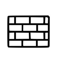 Simple Handdrawn Brick Wall Outline Structure Graphic Element Illustration vector