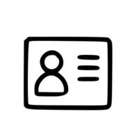 Simple Hand Drawn Identification Card with Profile Icon Shape vector