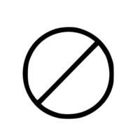 Simple Line Circle with Slash Prohibition Restriction Icon Graphic vector