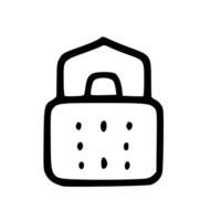 Minimalist Handdrawn Combination Lock Security Element Simple Shape Icon vector