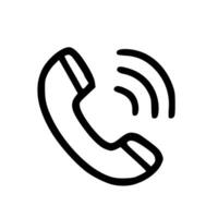 Handdrawn Simple Outline Telephone Receiver Signal Icon Communication Element vector