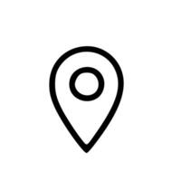 Simple Outline Style Location Pin Point Symbol Sign Icon Graphic vector