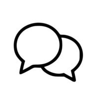 Minimalist Line Art Speech Bubbles Dialogue Communication Message Icon vector