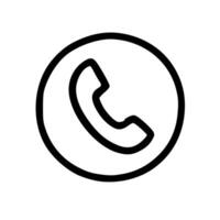 Simple Hand Drawn Circle Phone Call Outline Communication Icon vector