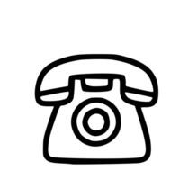 Simple Handdrawn Outline Telephone Icon Graphic Element Communication vector