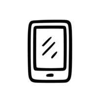 Simple Handdrawn Mobile Phone Device Outline Shape Icon Design vector