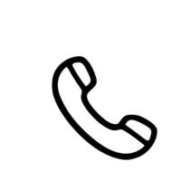 Simple Outline Handdrawn Phone Receiver Symbol Shape Icon Graphic vector