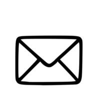 Simple Hand Drawn Email Message Communication Icon Shape Design vector