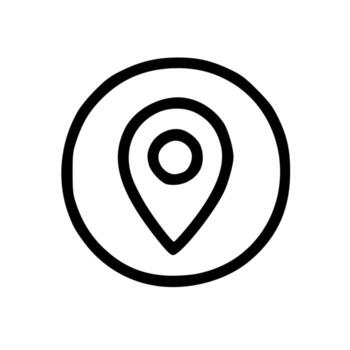 sencillo línea circulo mapa ubicación alfiler puntero navegación símbolo icono vector