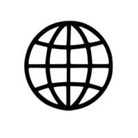 Minimalist Line Global Sphere World Grid Connection Shape Icon Design vector