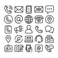 Sketchy Handdrawn Contact Us Element for Website and Mobile Icons vector