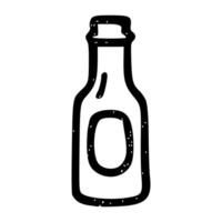 Simple Handdrawn Beer Bottle Outline Illustration Beverage Container Symbol vector