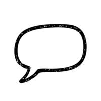 Grunge Outlined Handdrawn Speech Bubble Dialogue Communication Message Icon vector