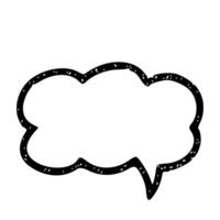 Grungy Handdrawn Cloud Bubble Shape Sign Design Element Icon vector
