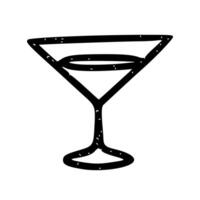 Simple Handdrawn Martini Glass Minimalist Shape Graphic Element Icon vector