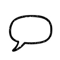 Hand Drawn Distressed Speech Bubble Dialogue Shape Isolated Illustration vector
