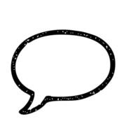 Grunge Handdrawn Oval Speech Bubble Communication Shape Icon Element vector